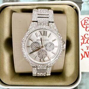 Michael Kors MK6957 Oversized Camille Pavé Silver-Tone Watch